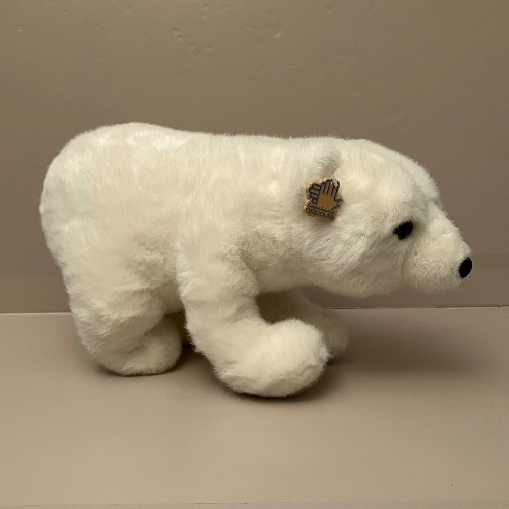 Vintage Applause Polar Bear Plush White Stuffed Animal Standing 16 Inch